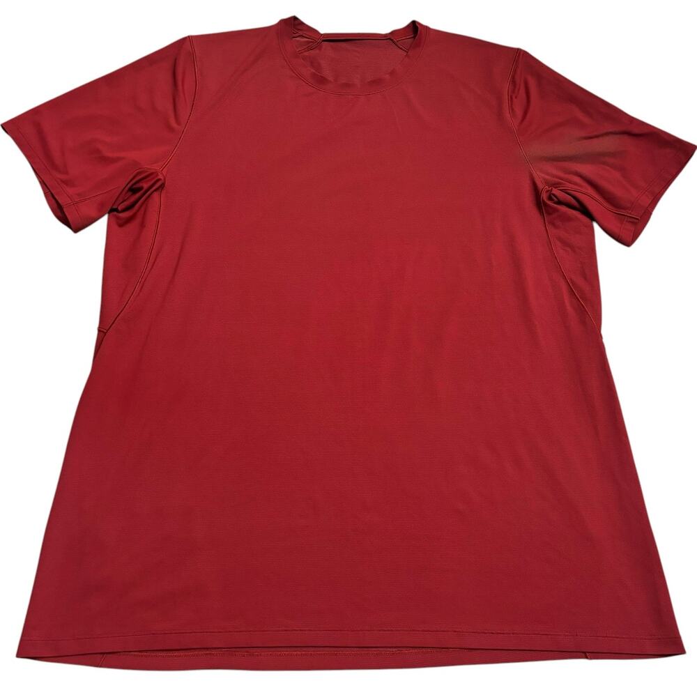 Lululemon Pack N Dash Mens Size Large Short Sleeve Pullover Running Shirt Orange